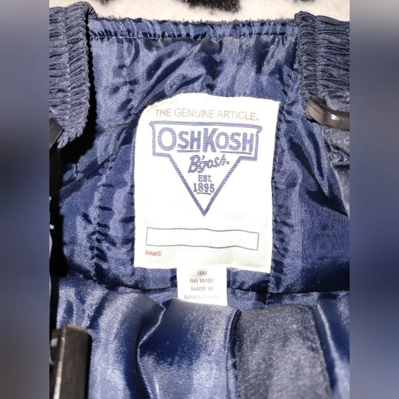 OshKosh‎ B'Gosh Snow Bib in Navy Blue size 18 Mo Cozy Snow Warm - Picture 2 of 3